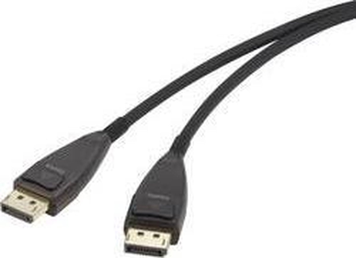 Renkforce DisplayPort Aansluitkabel 15.00 m RF-3770966 Vergulde steekcontacten Zwart [1x DisplayPort stekker - 1x DisplayPort stekker]