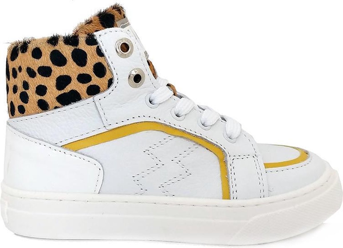 Witte Red Rag Sneakers Mid Cut Leopard