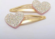 Haarspeldjes Glitter hartjes Goud