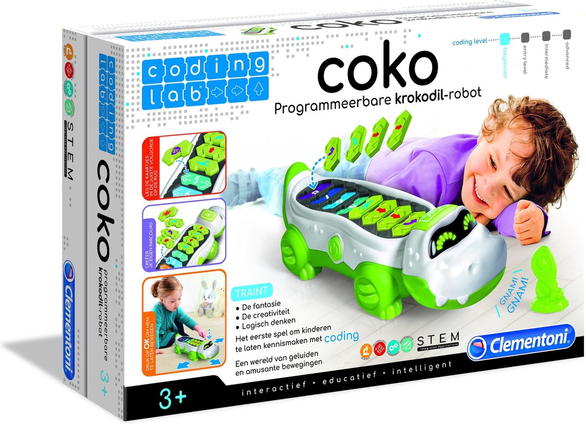 Coko de krokodil - Clementoni - Coding Lab - Robot - Programmeerbaar educatief  - STEM