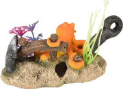 Aquarium decoratie Leto anker + octopus - 16 x 8 x 9 cm