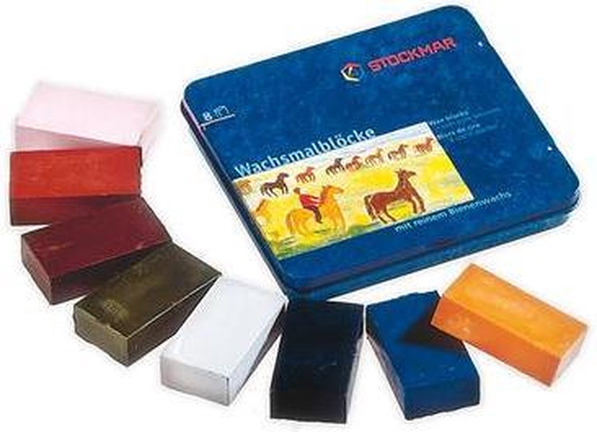 Stockmar wasblokjes ass. 8 aanv. kleuren