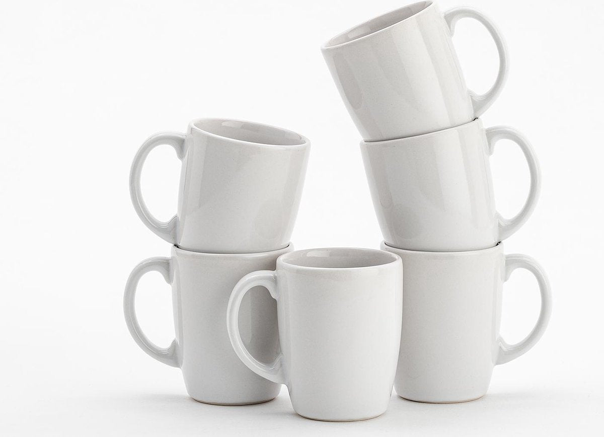 Lite-Body Hermes Thee beker 30 cl - Set van 6 stuks - Aardewerk - Wit