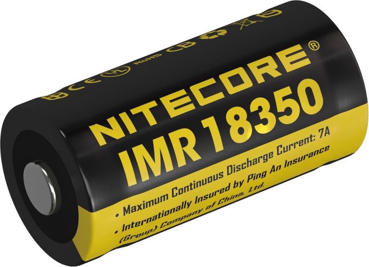 Nitecore Batterij IMR18350 Li-Ion 700mAh Button Top Oplaadbaar voor de EC11