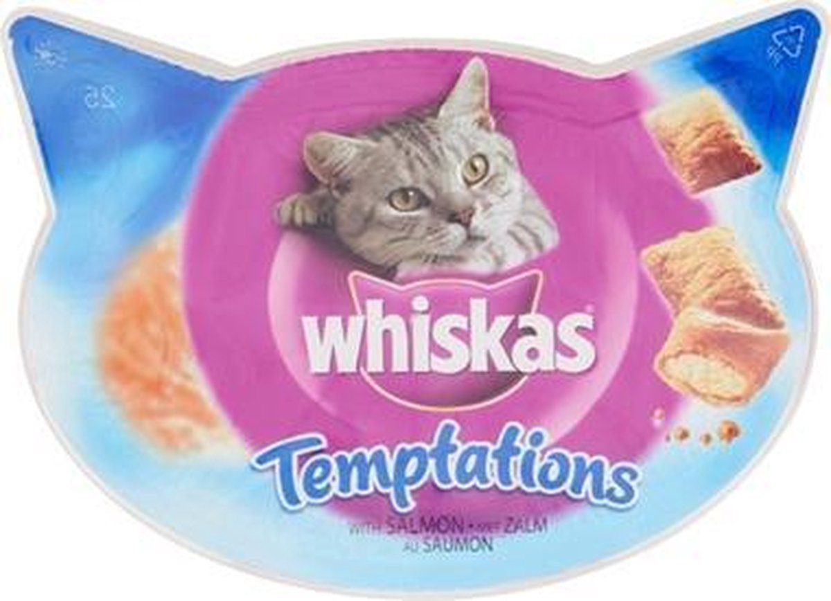 Whiskas snack temptations zalm - 60 gr - 8 stuks