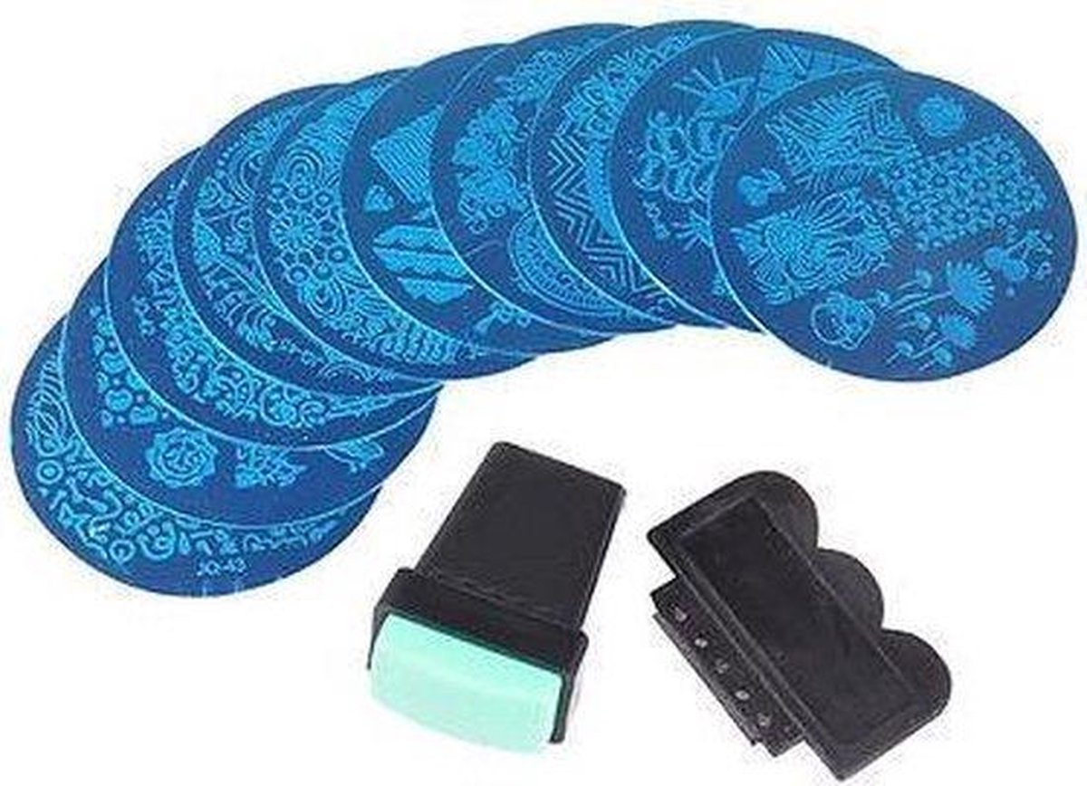 Ronde Nagel Stempel Set Met Plaatje - Nail Art Stempelplaat & Sjablonen - Mangry