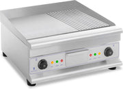 Royal Catering Elektrische grillplaat - dubbel - 60 cm - glad en geribbeld - 6.400 W