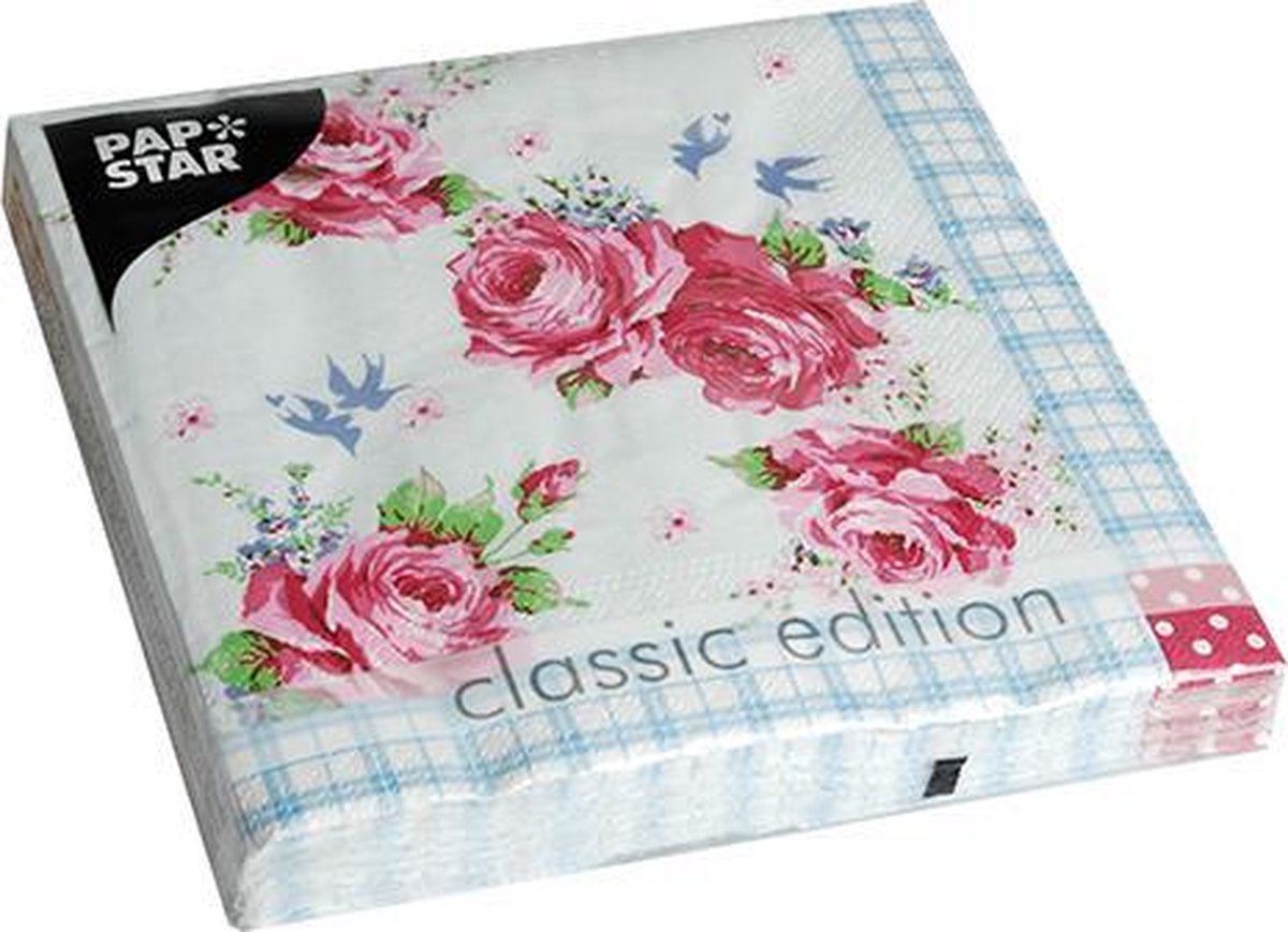 Pap Star Servetten - English Rose - 33 x 33