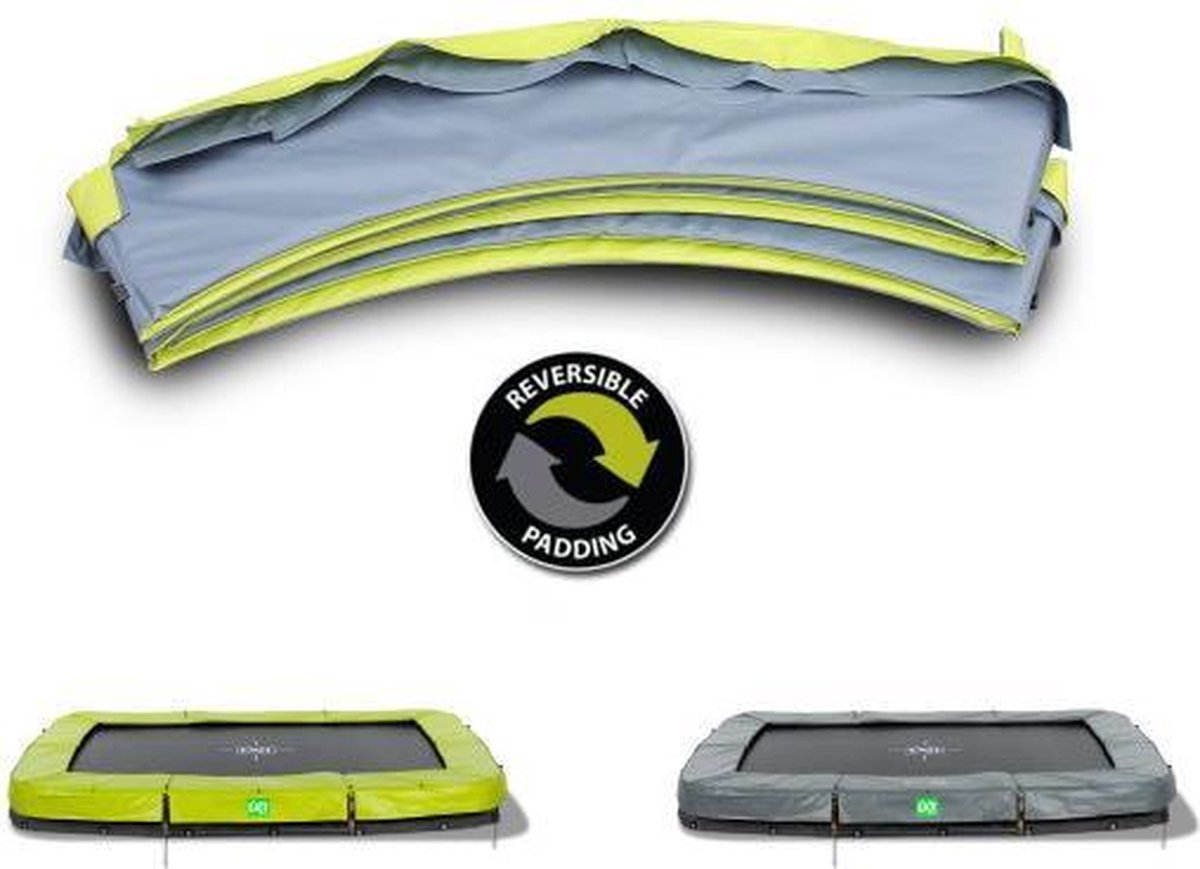 EXIT beschermrand Twist trampoline 214x305cm - groen/grijs