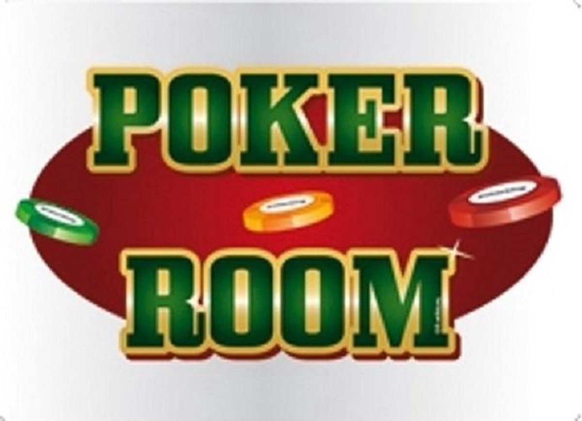 metalen bordje Let's play Poker !
