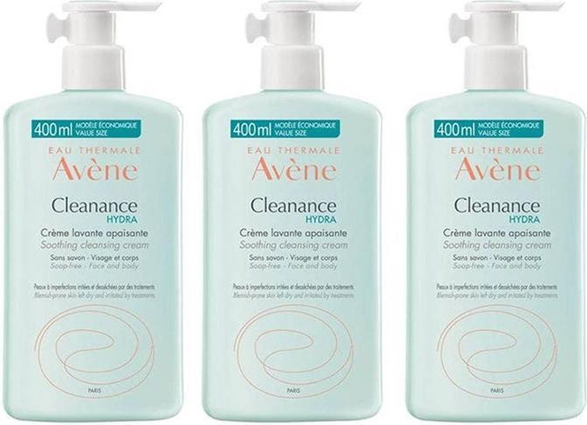 Avène Cleanance Hydra Reinigingscrème 3x400ml