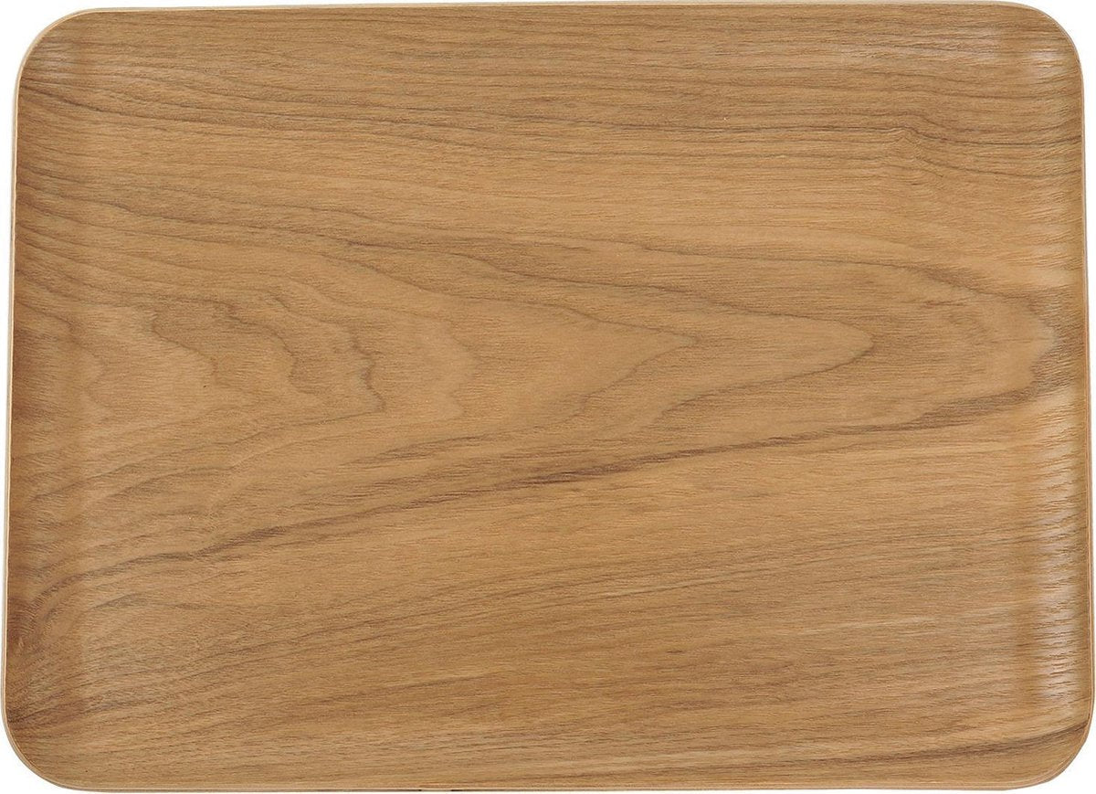 Rechthoekig dienblad antislip 27x20cm Natural Wood - 6 pack