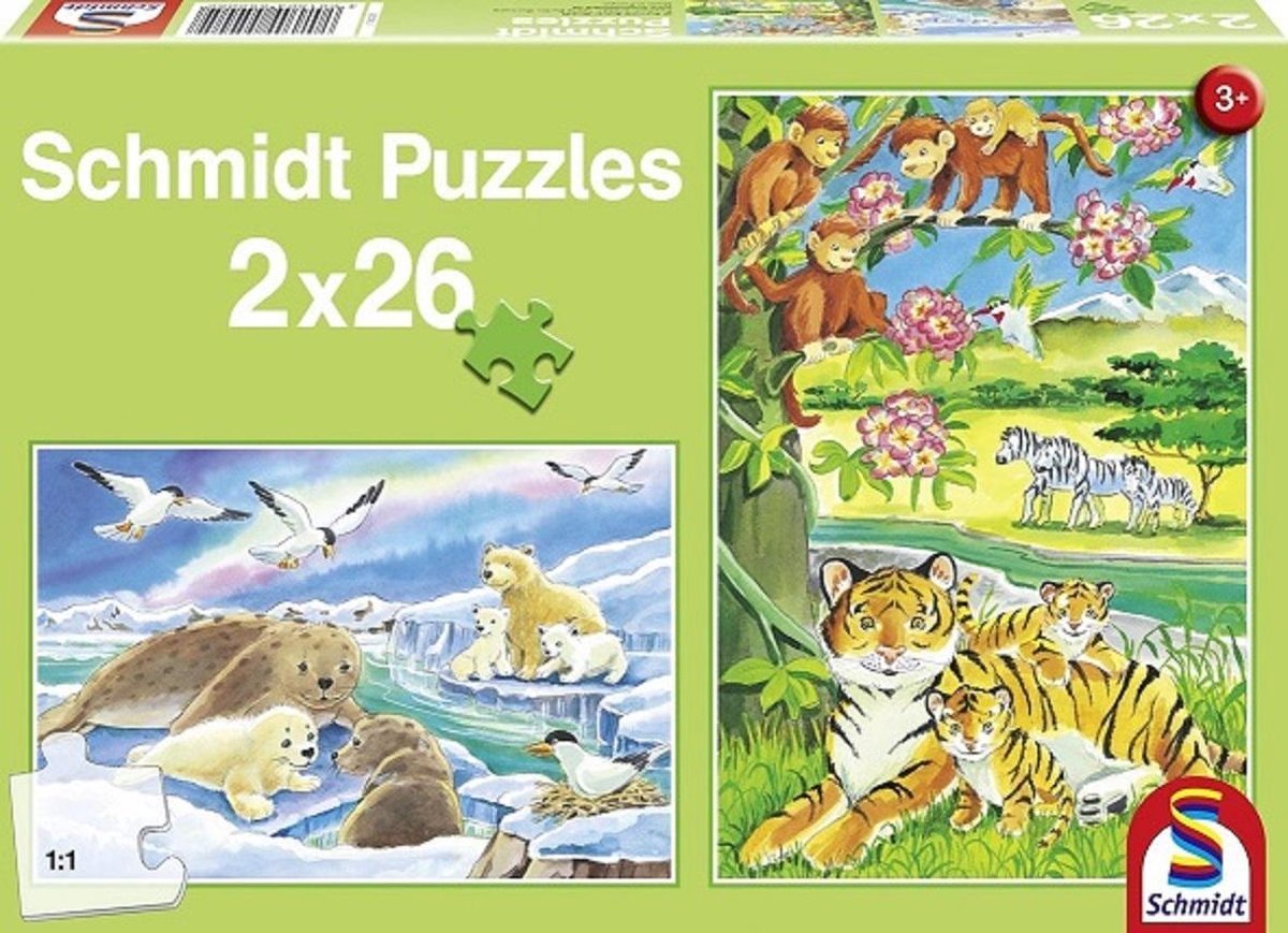 Schmidt 2-in-1 Puzzel - Dierenkinderen