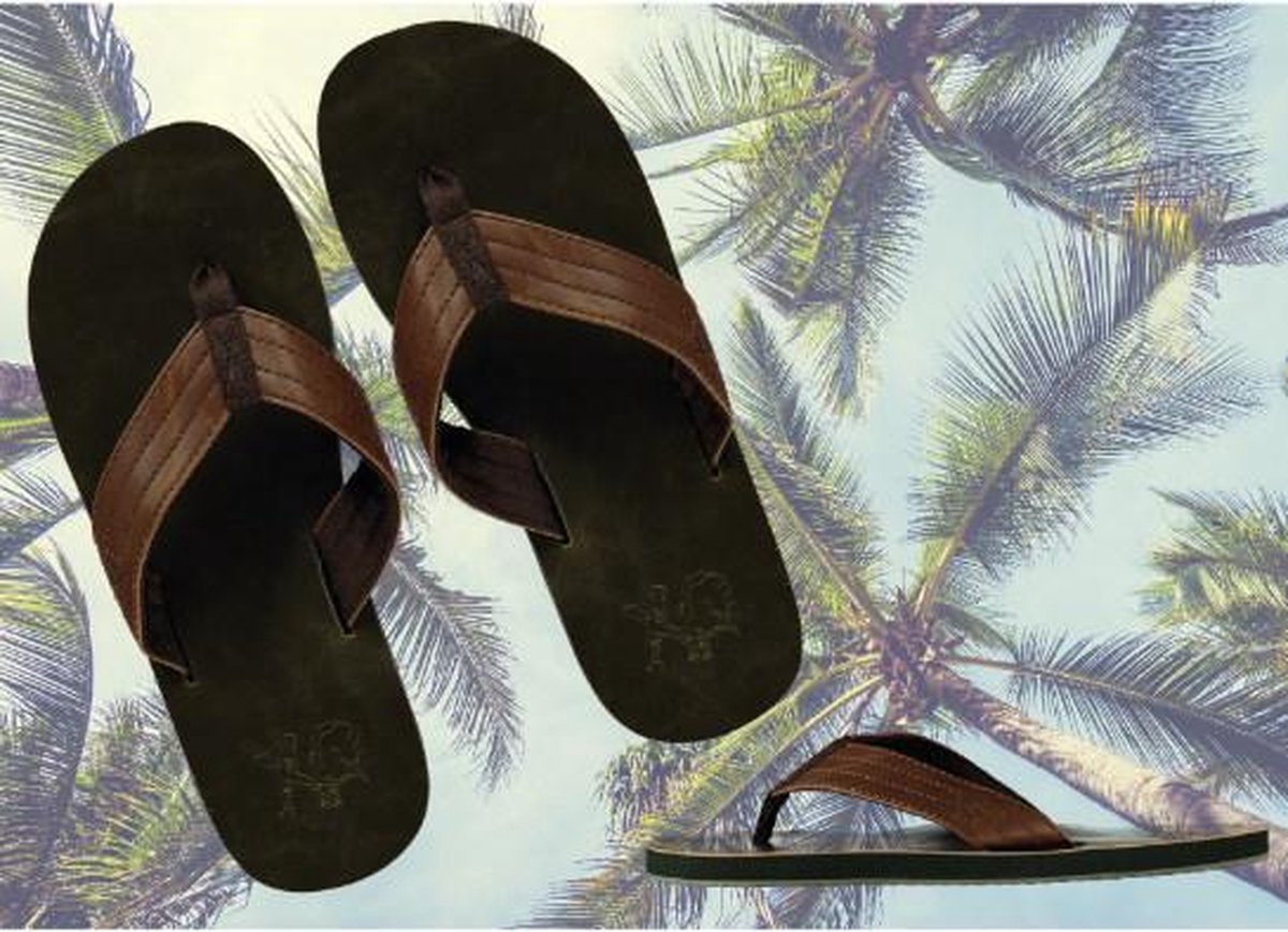 XQ Heren Slippers - Flip Flops - Teenslippers - Maat 42 - Groen