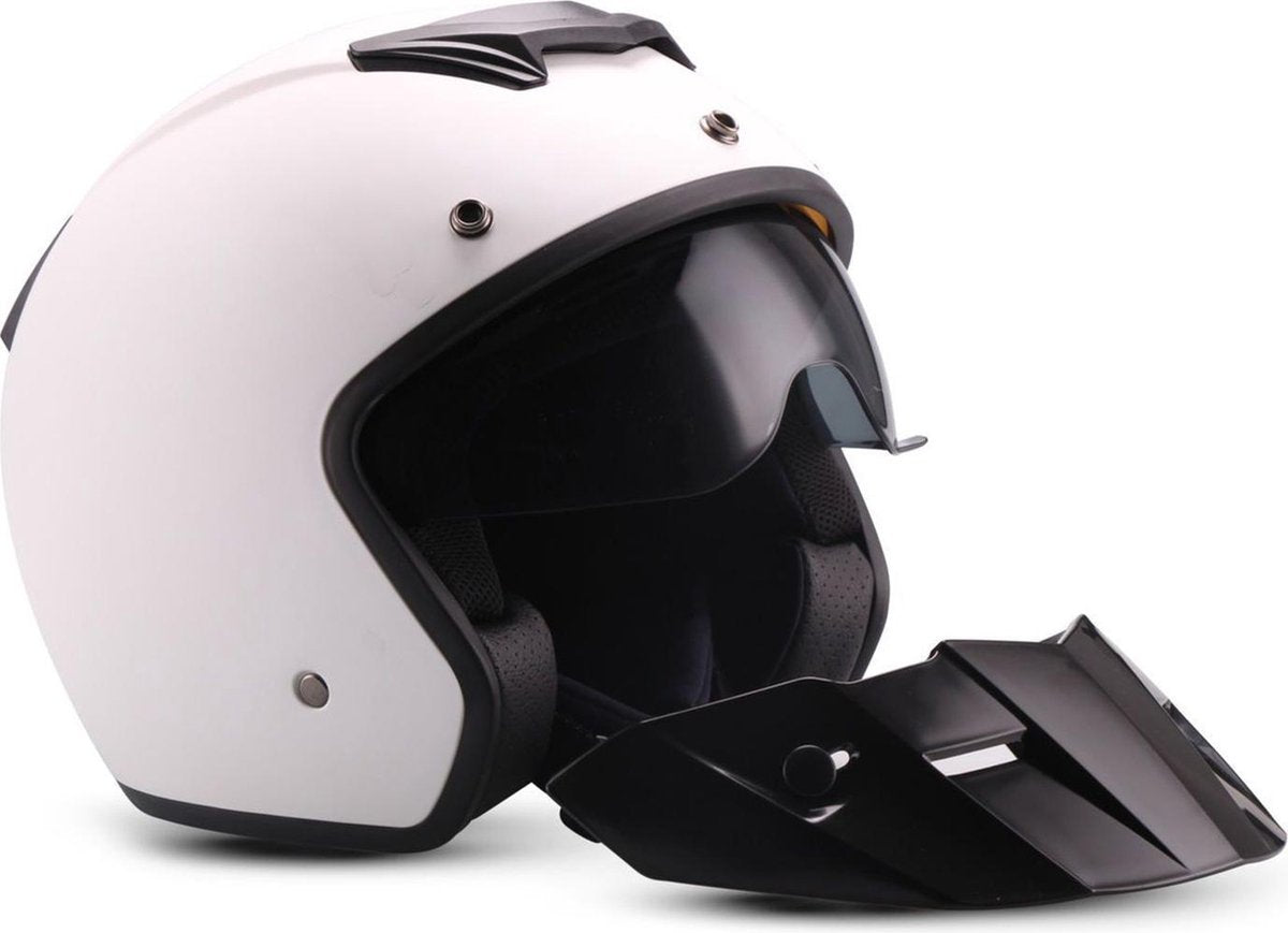 Moto S78 Mat wit open JetHelm scooterhelm motorhelm
