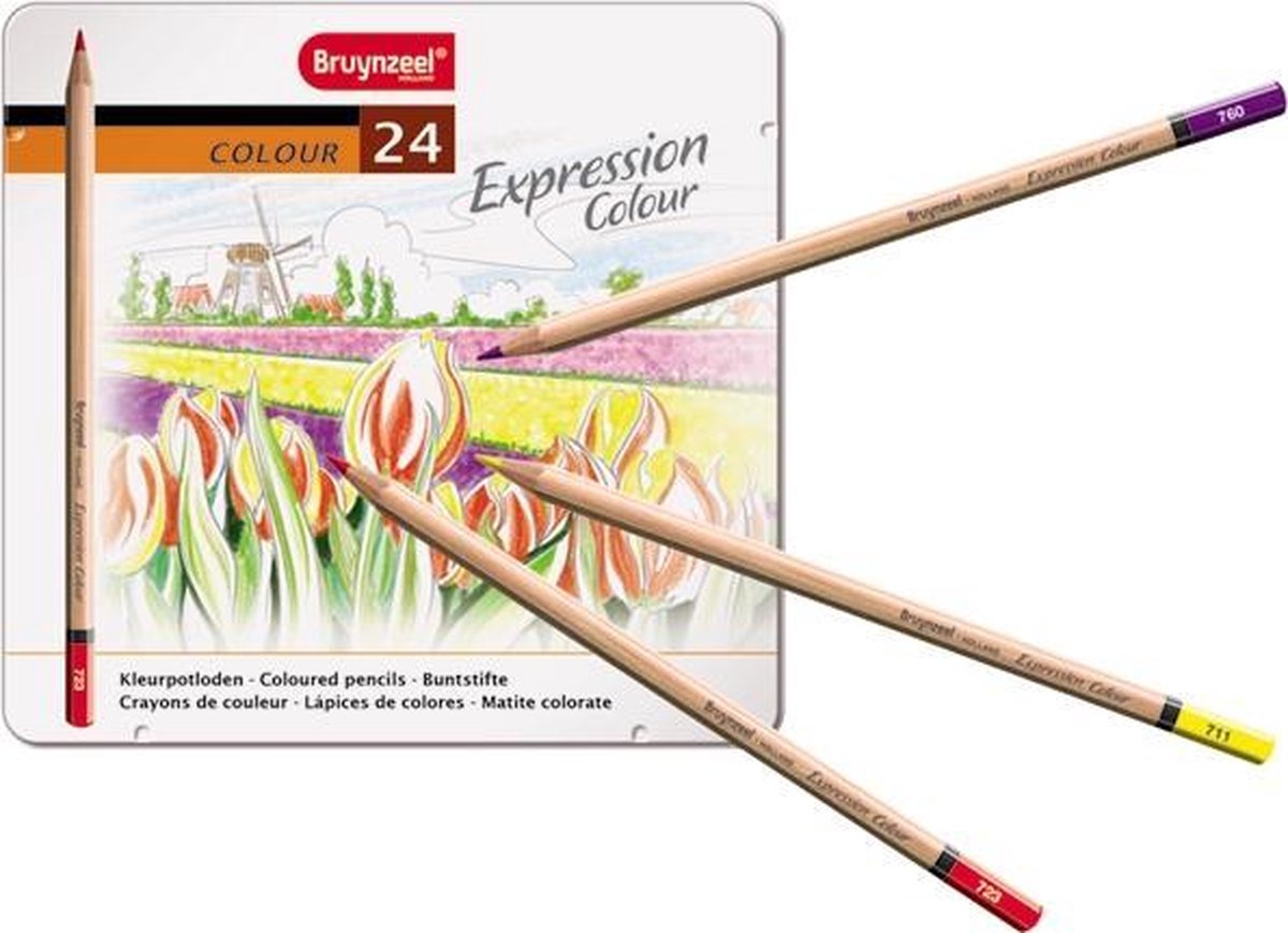 Bruynzeel Expression | Kleurpotloden in bewaarblik (24 kleuren)