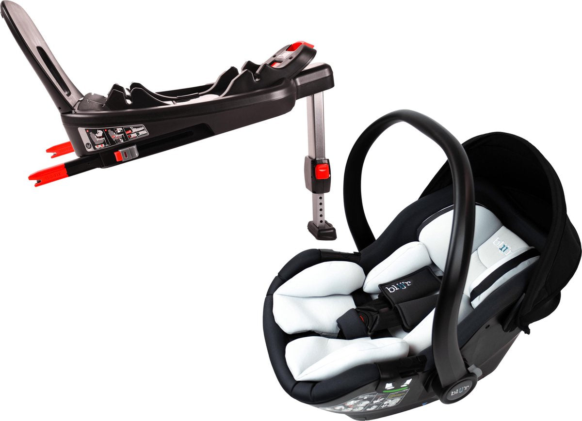 Blij'r Klik&Go Autostoel - i-Size - 40cm tot 87cm - <13kg - met slabbetje - Grijs