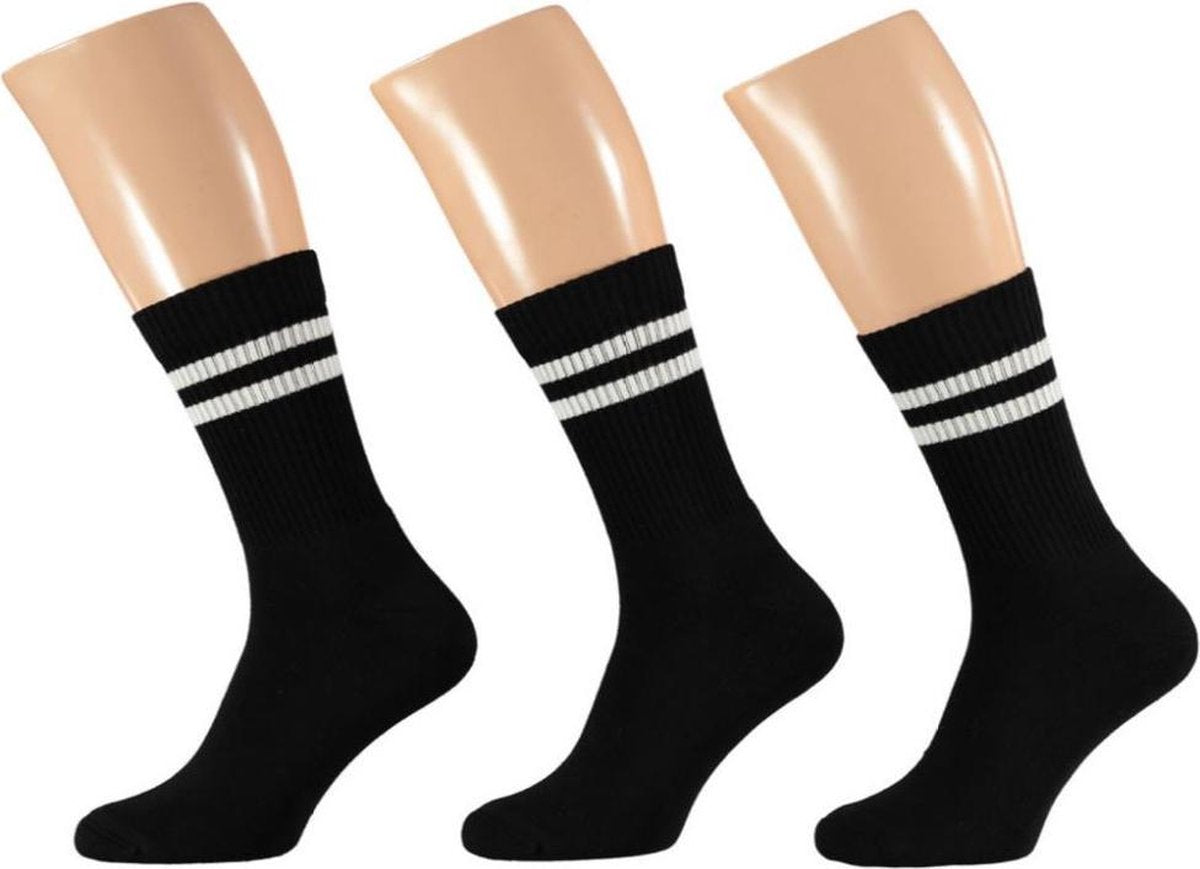 Apollo Sportsokken Fashion Heren Zwart Katoen Maat 36-41