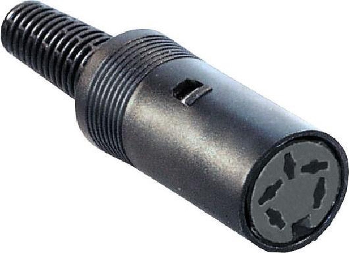 Transmedia DIN 5-pins 240° (v) hoefijzer connector / zwart