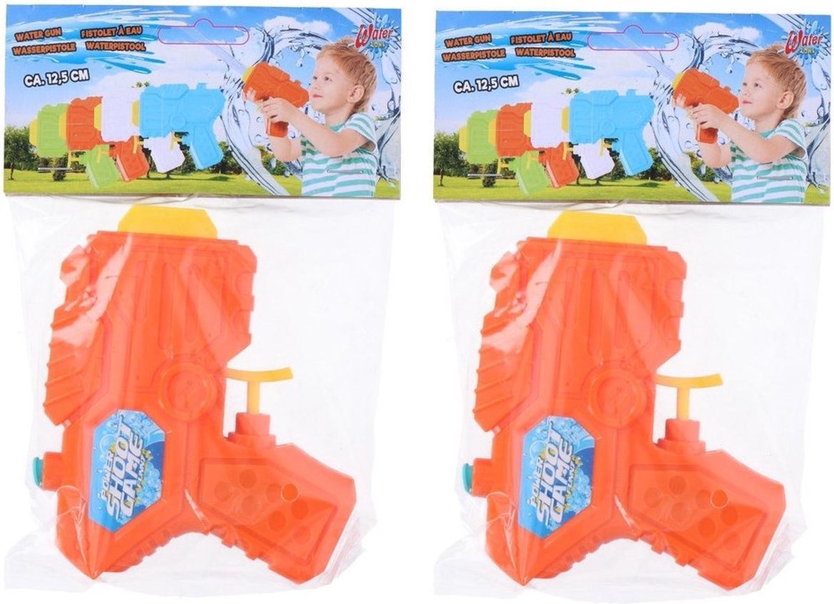 20x Waterpistolen/waterpistool klein van 12 cm oranje kinderspeelgoed - waterspeelgoed van kunststof