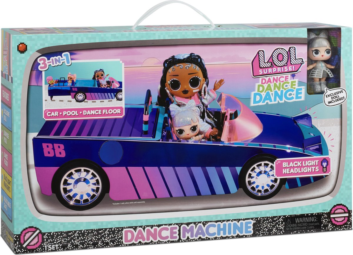 L.O.L. Surprise! Dance Machine 3-in-1 - Auto met verlichting en exclusieve minipop
