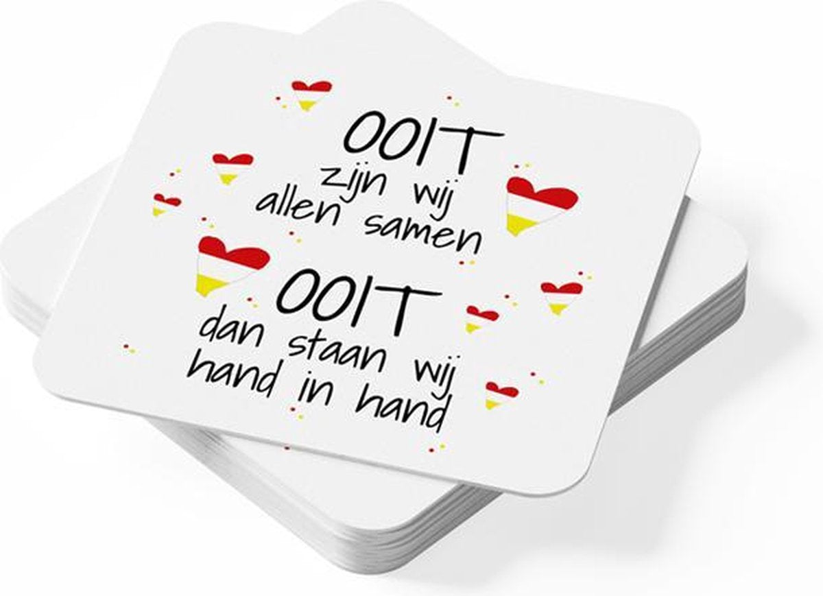 bijStip Onderzetter Oeteldonk Ooit - Rood Wit Geel- Vierkant