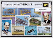 Wilbur & Orville Wright – Luxe postzegel pakket (A6 formaat) - collectie van 25 verschillende postzegels van Wilbur & Orville Wright – kan als ansichtkaart in een A6 envelop. Authentiek cadeau - kado - pionieers - luchtvaart - kaart - vliegtuigen