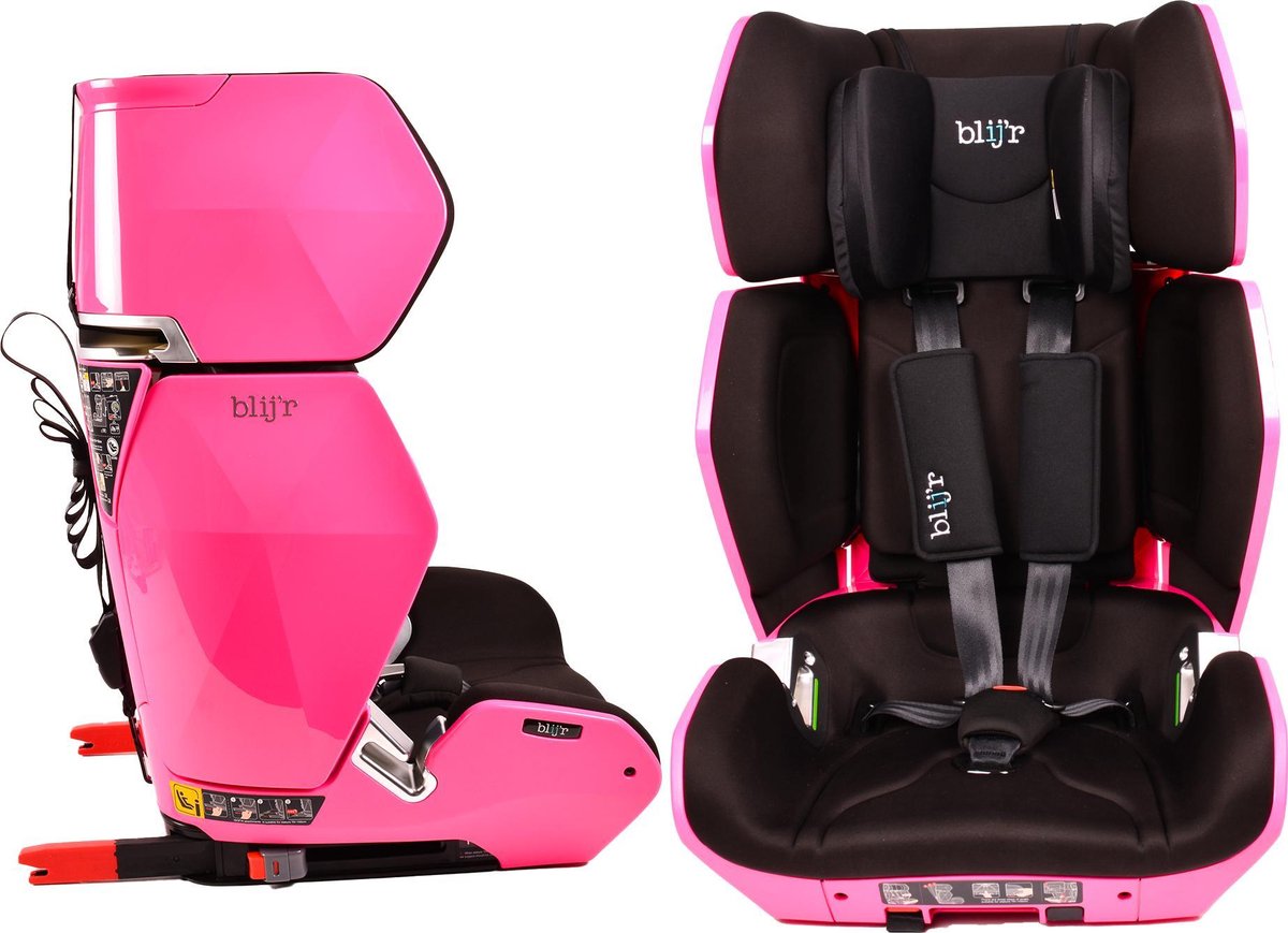 Blij'r Uniek autostoel I-size 76cm - 150cm - Isofix - RDW gekeurd - Roze