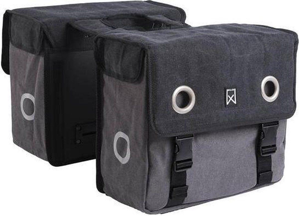 Willex Canvas Dubbele Tas Zwart/Grijs