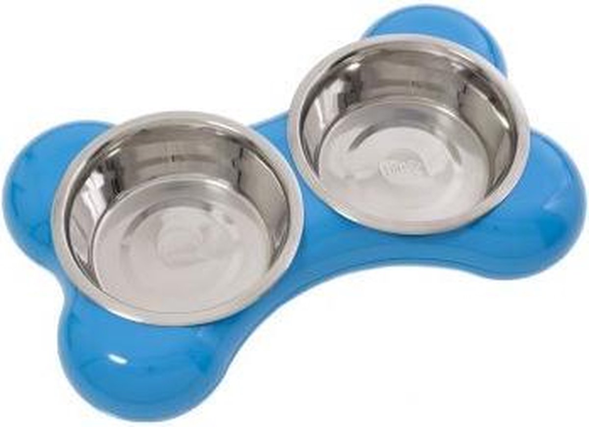 Hing voerbak bot blauw 2x1800 ml 49x30x10 cm