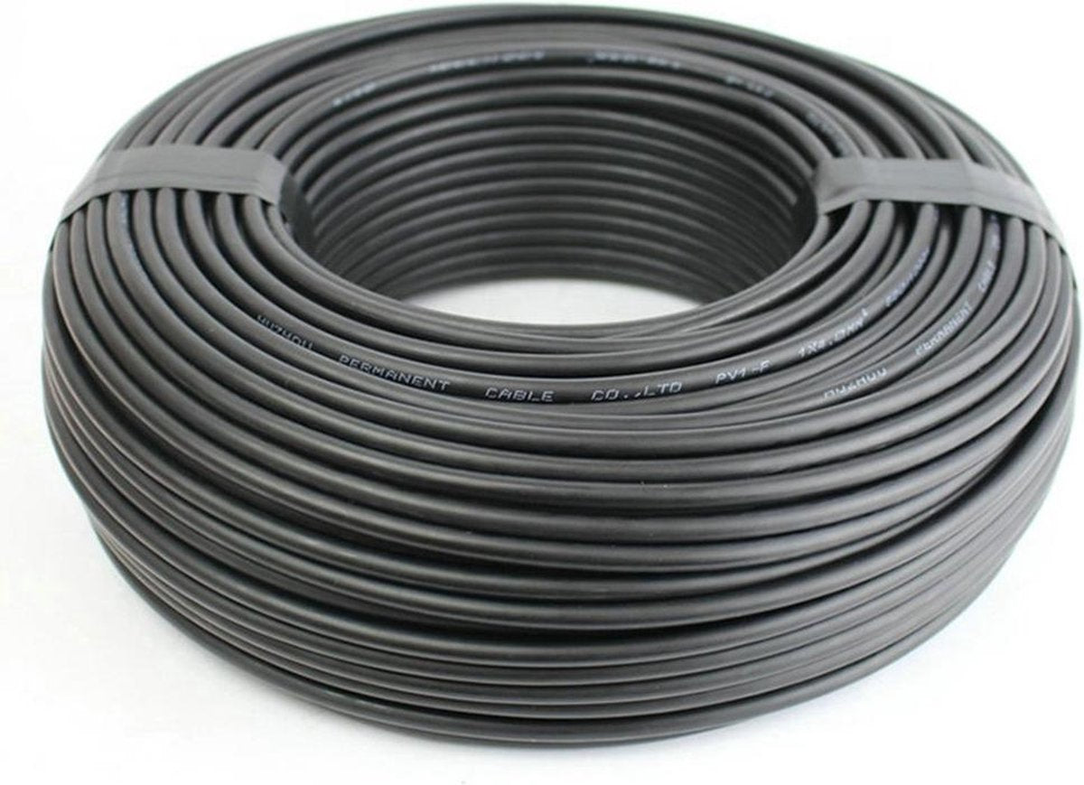 4mm2 (12AWG) Zonnepaneel Draad - Zwart - 50 Meter