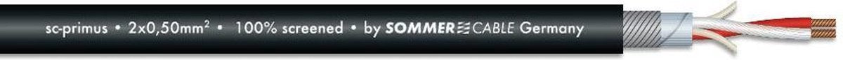 SOMMER CABLE Microphone cable 2x0.50 100m bk SC-Primus