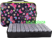 Luxe Sorteerkoffer "Multiplaza" met 60 potjes GROEN met vlinders design - diamond painting - hobby - opbergkoffer- opberg - organizer - knutselen - creatief - kralen