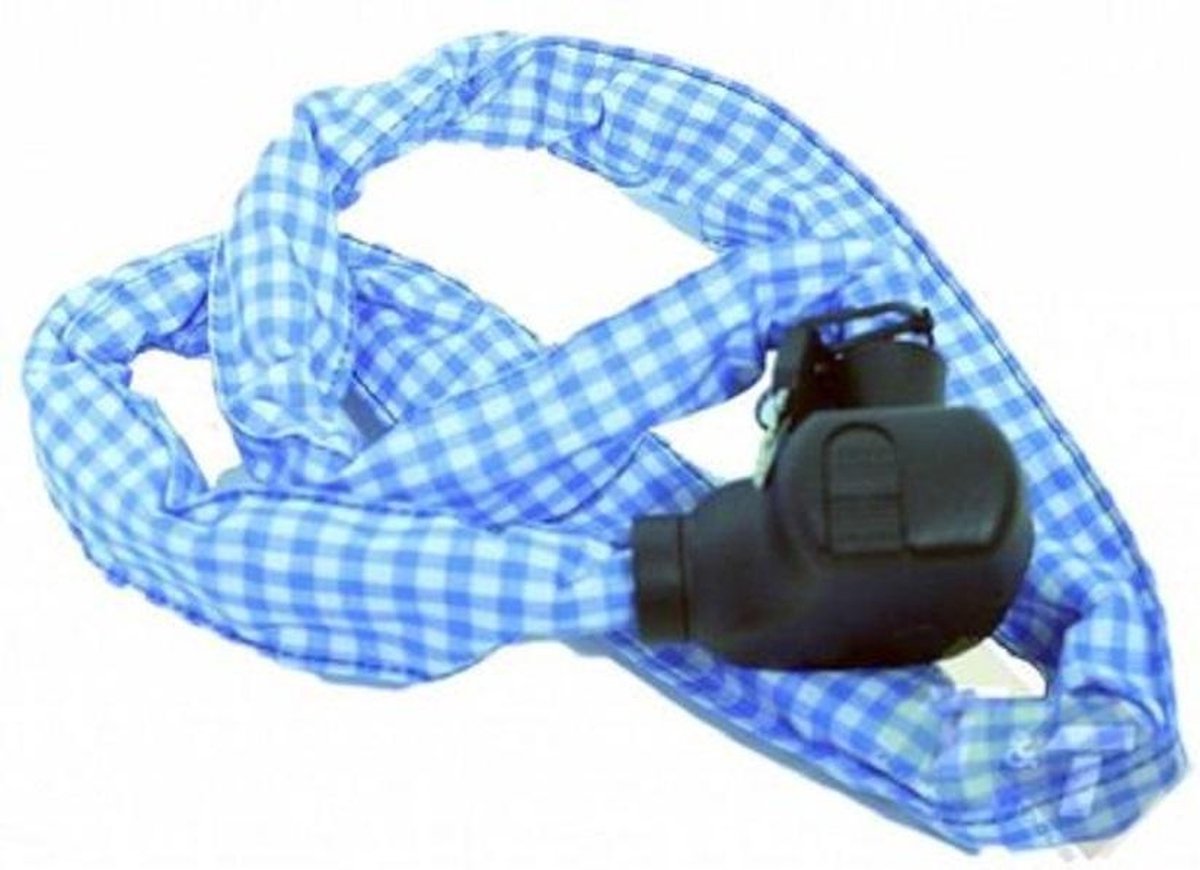 Stahlex Kettingslot Geruit 490 | Fietsslot | Hangslot | 120 cm | Superstevig | Blauw
