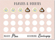 Label2X Herbruikbare beloningskaart meisjes - Whiteboard met herbruikbare stickers