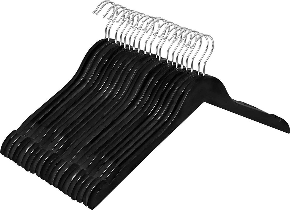 Nancy's Maple Wood Kleerhangers - 20 Stuks - 360 Graden Draaibare Hanger - Kledinghangers - Hemd of Jurk - Hout