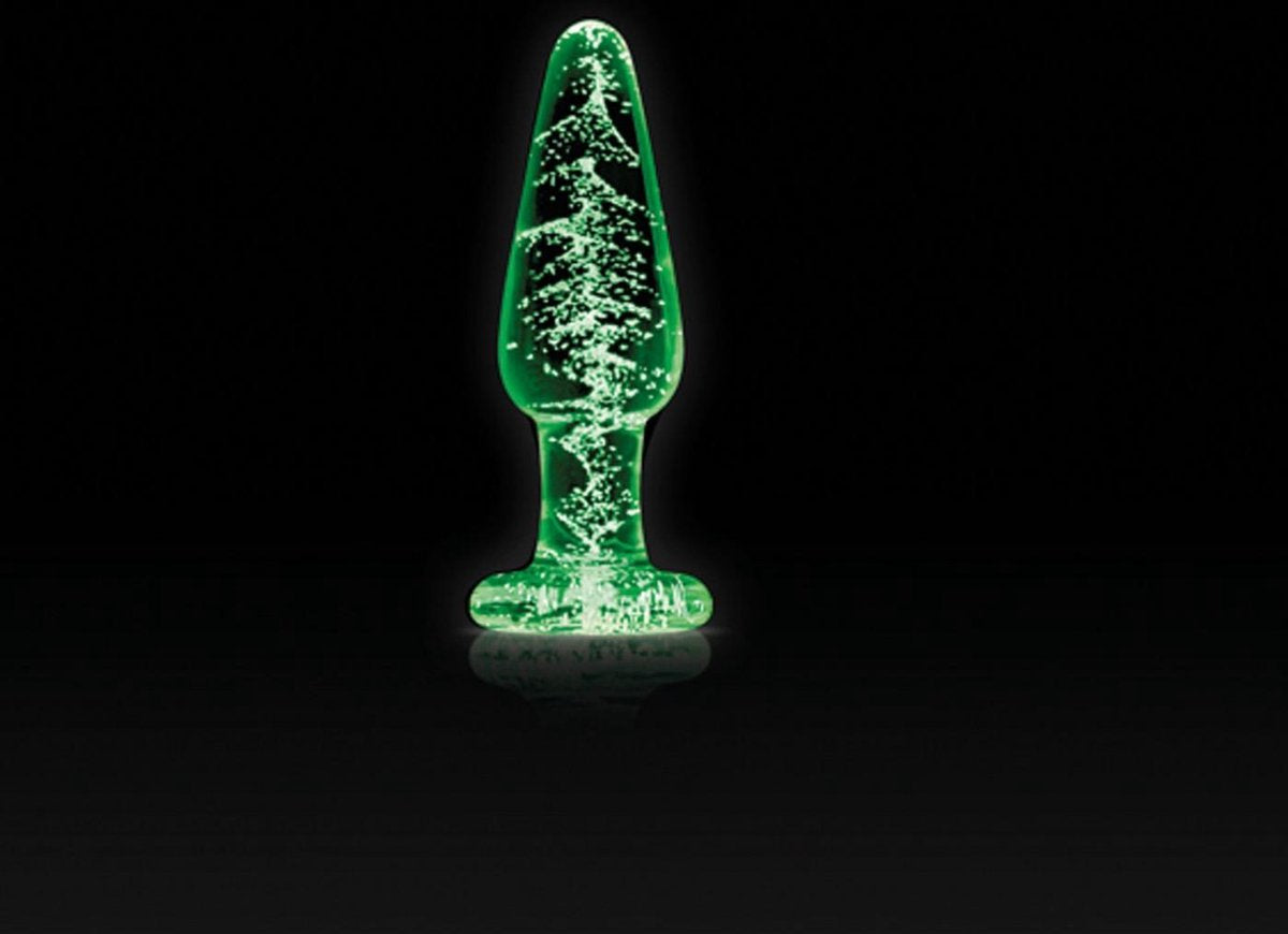 Glazen anaalplug Small glow-in-the-dark