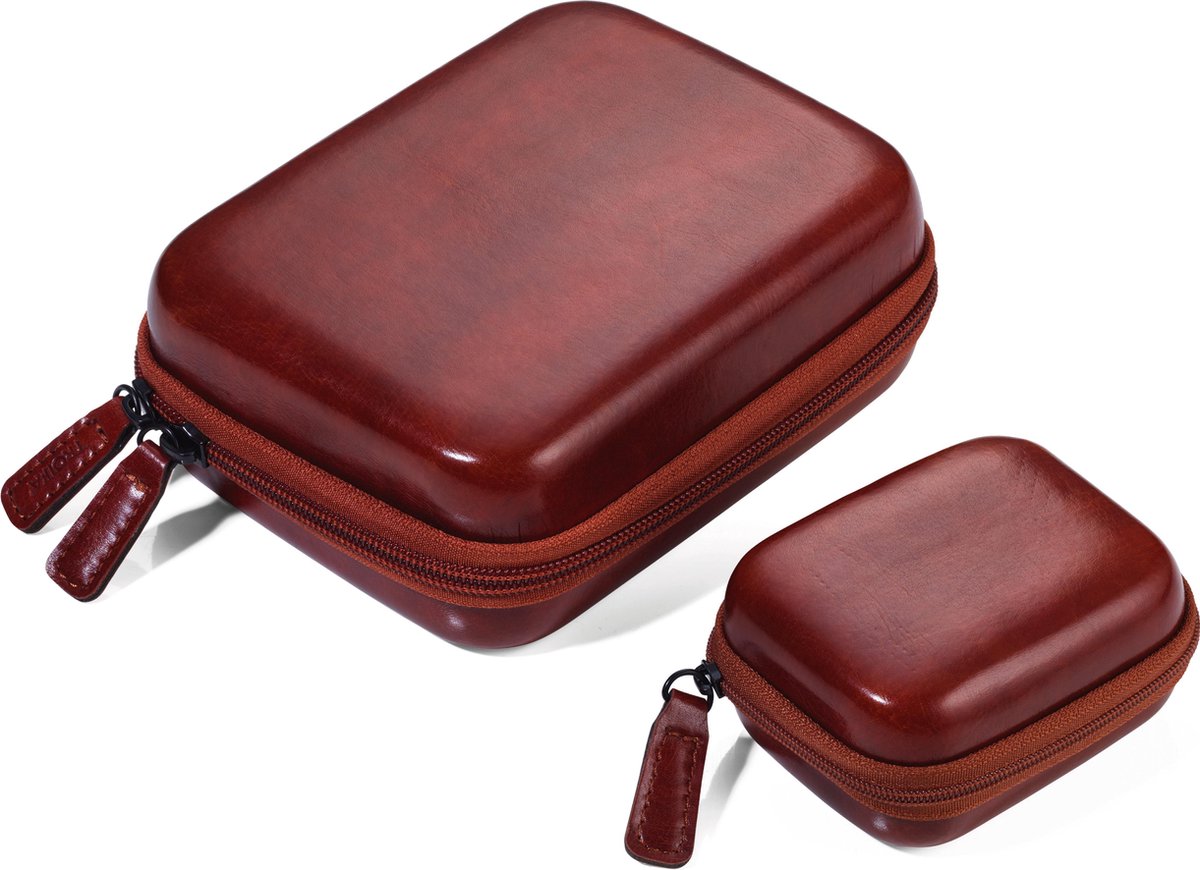Troika - ONPACK - electronica opbergtas - 2 stuks - bruin