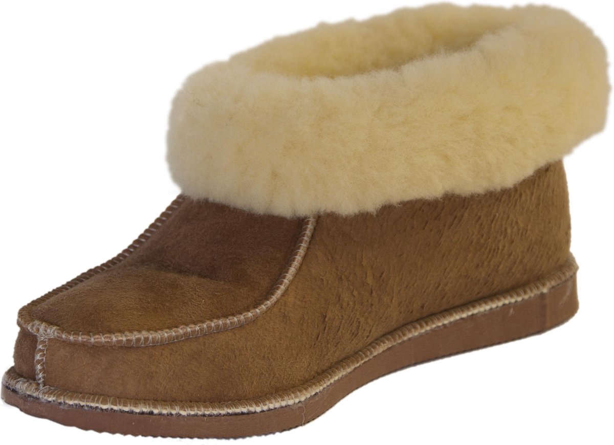 Schapenvacht pantoffels - Lamsvacht dames sloffen - Camel - Maat 36