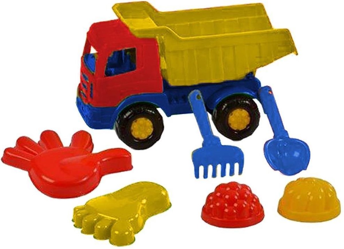 Polesie Strandset Met Kiepwagen 7-delig Blauw/geel/rood