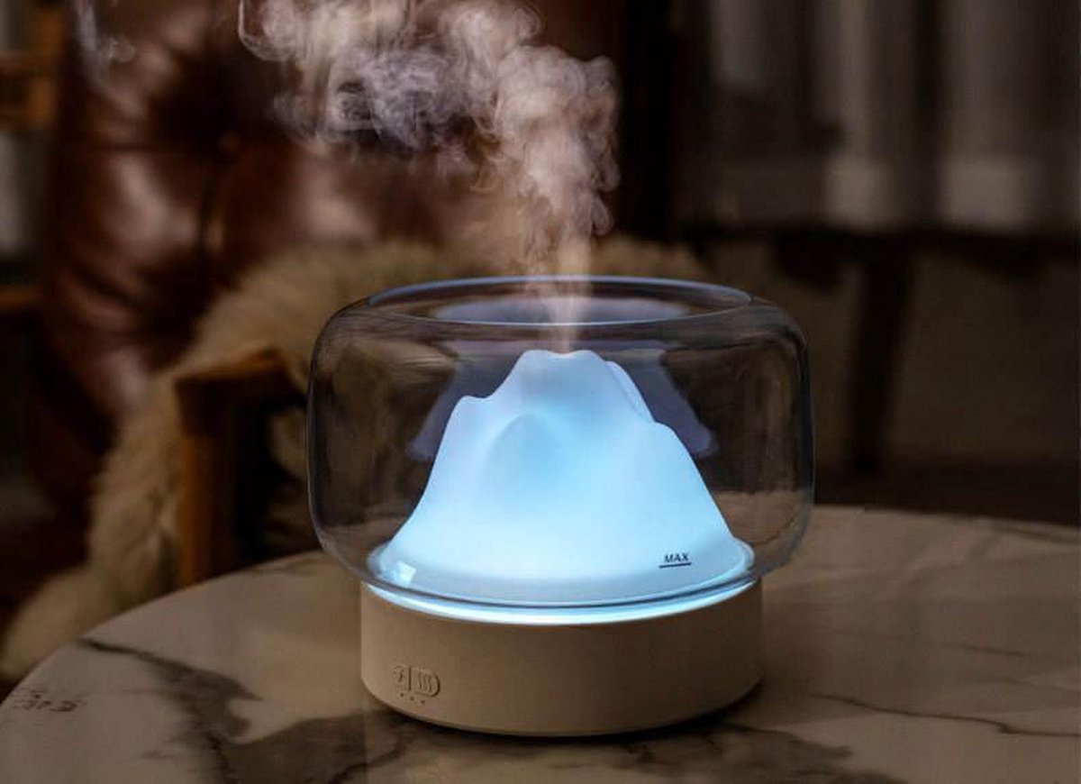 Hummi Misty Mountain Aroma Diffuser Wit - Aroma Therapie - Luchtbevochtiger - vernevelaar - verstuiver - Geurverspreider - Luchtverfrisser