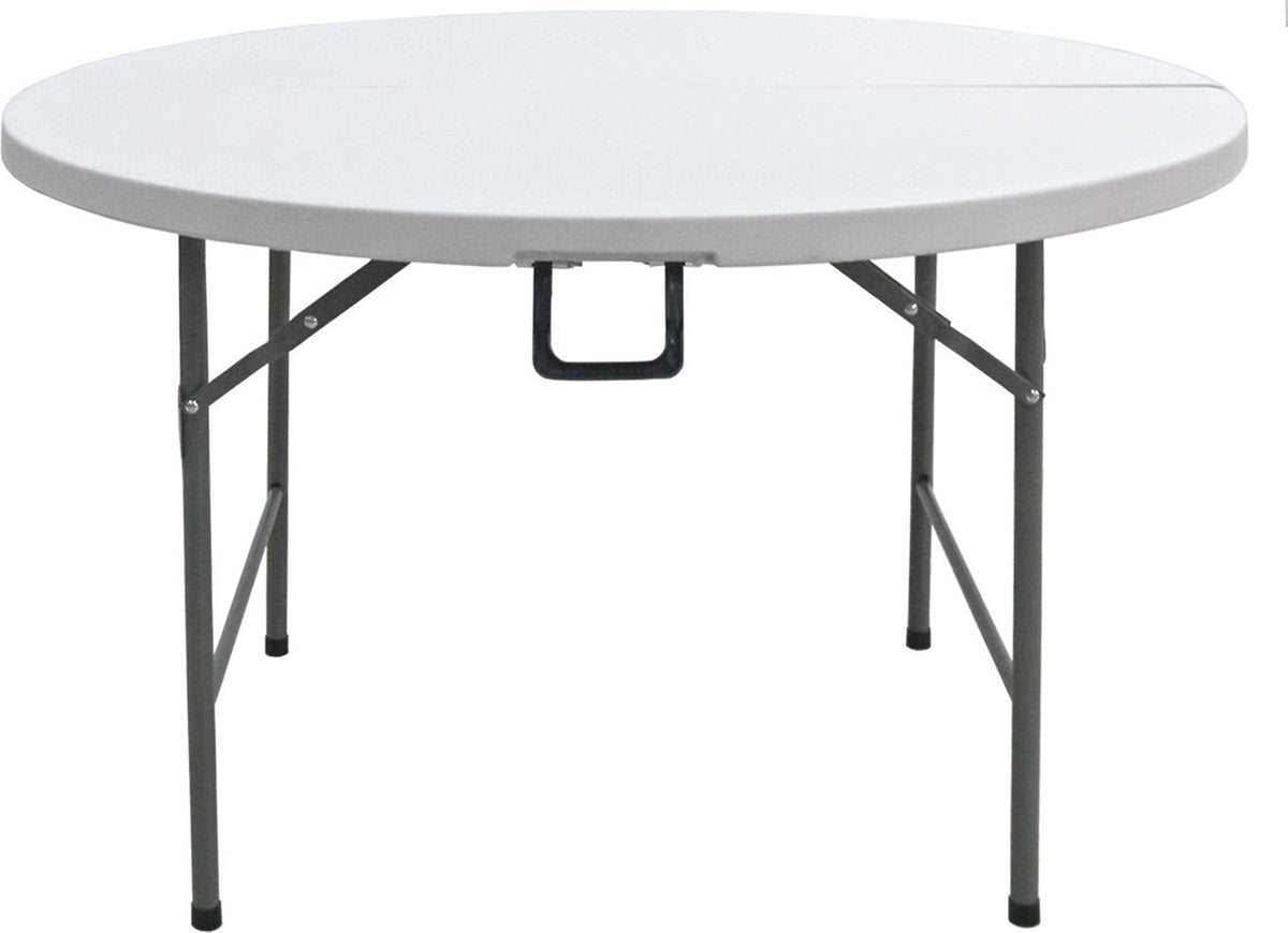 Gerimport Tafel Inklapbaar 152 X 152 X 74 Cm Staal Wit/grijs