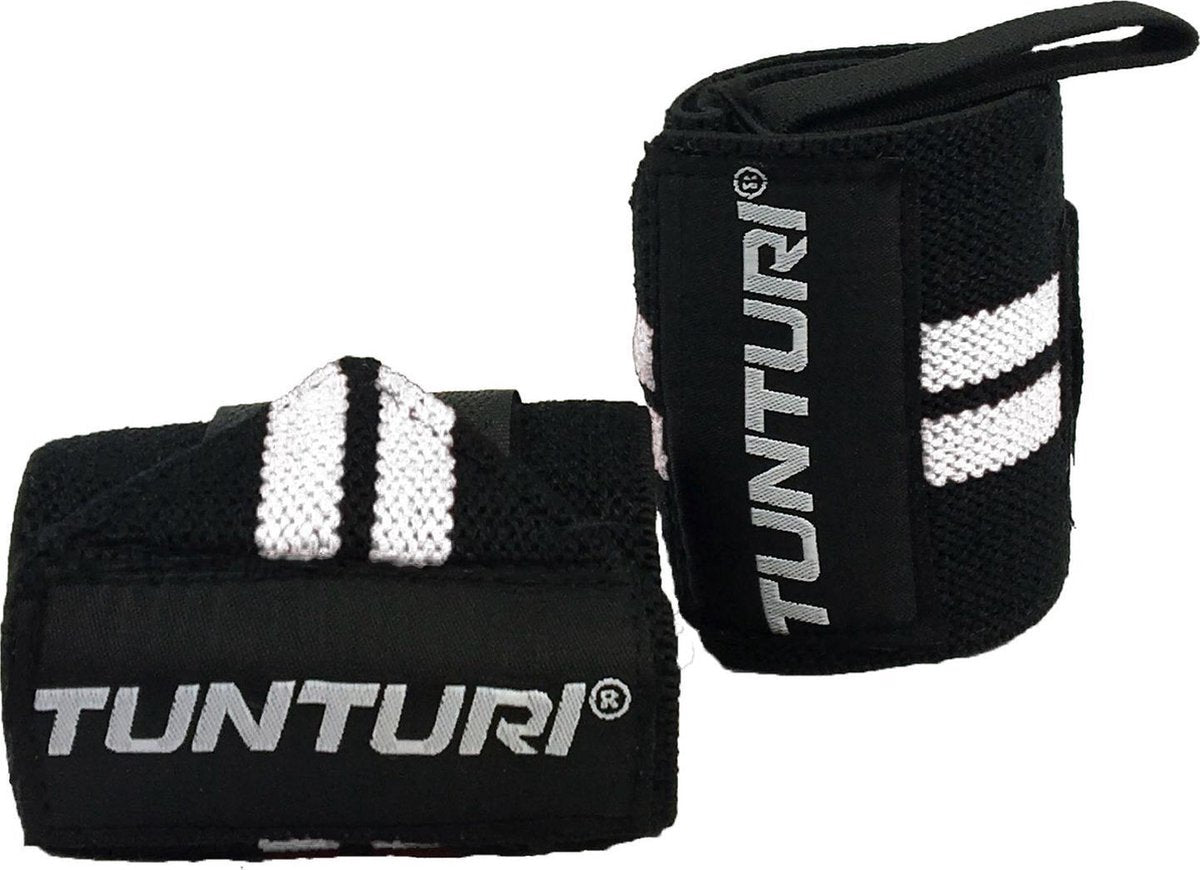 Tunturi Crossfit Wrist Wraps - Pols Wraps - Zwart/Wit - per paar