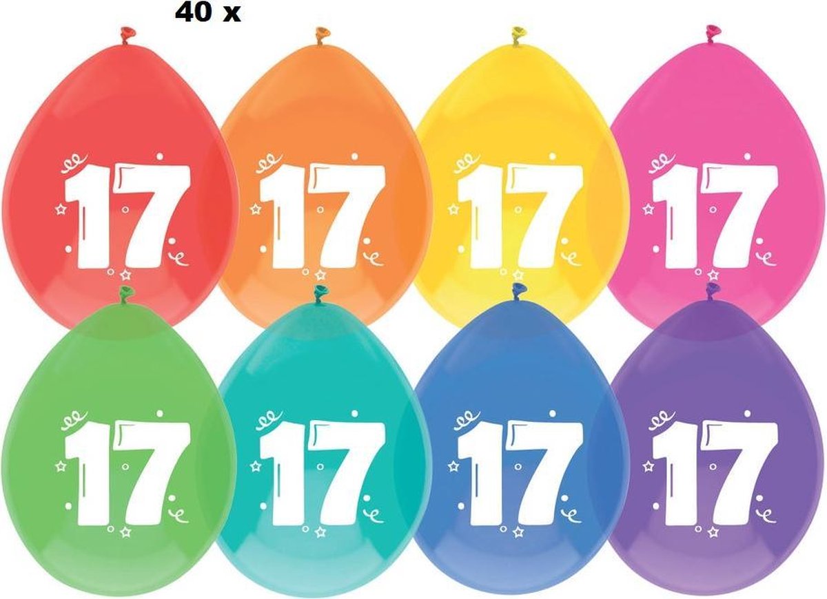 40 x - ballonnen - 17 jaar - 30 cm
