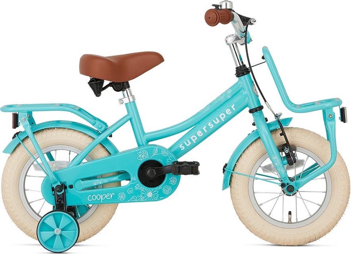 Supersuper Cooper Kinderfiets - 12 inch - Turquoise