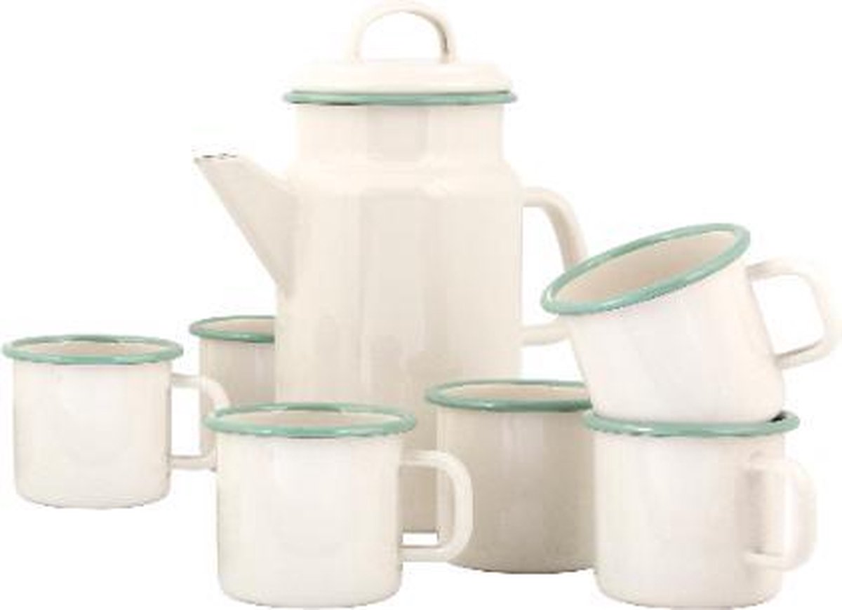 Set van 1 Theekan met 6 Mokken