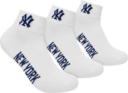 New York Yankees - 3-Pack Quarter Socks - Wit - Algemeen - maat  39 - 42