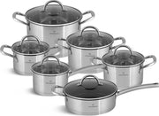 Edënbërg Classic Line - Luxe Pannenset - RVS - 12 delig - Sandwichbodem!