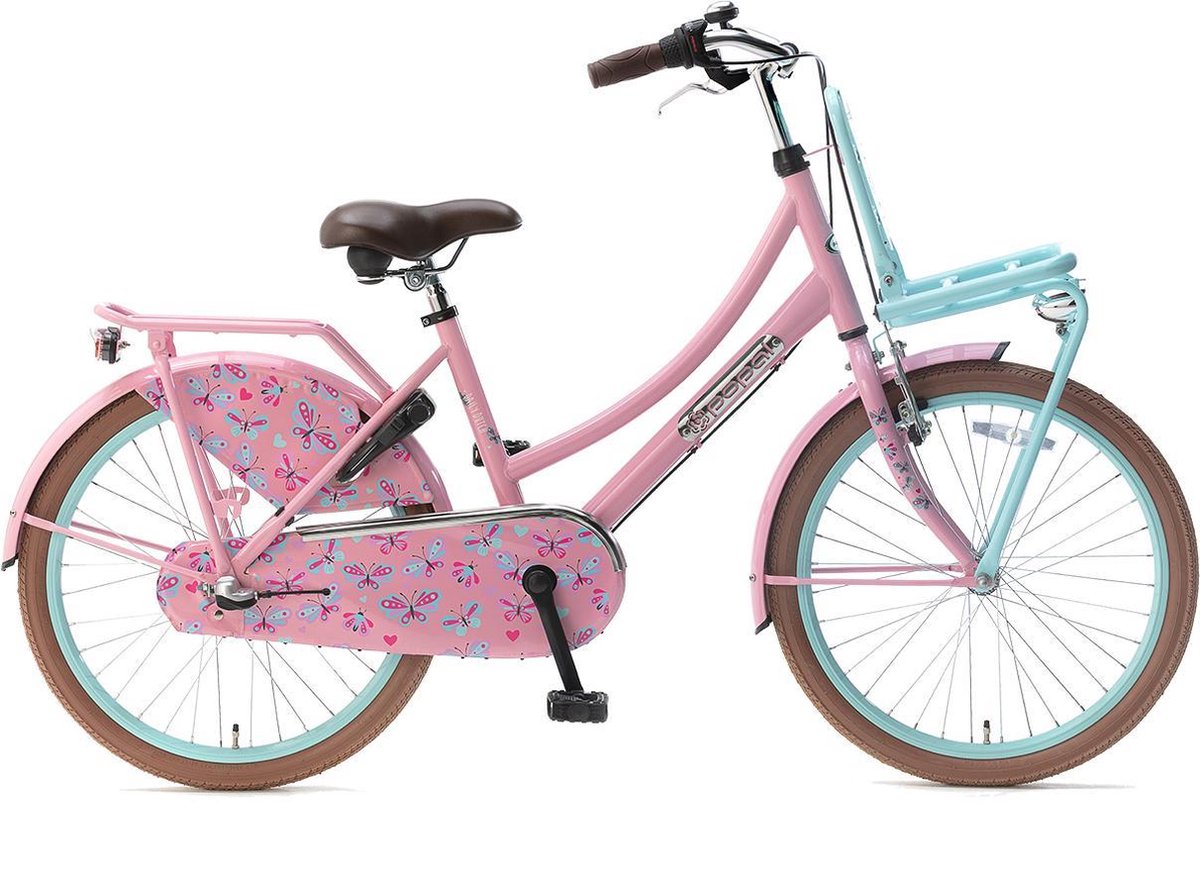 Popal Daily Dutch Basic+ Kinderfiets - 22 inch - 3 versnellingen - Mintgroen/Roze