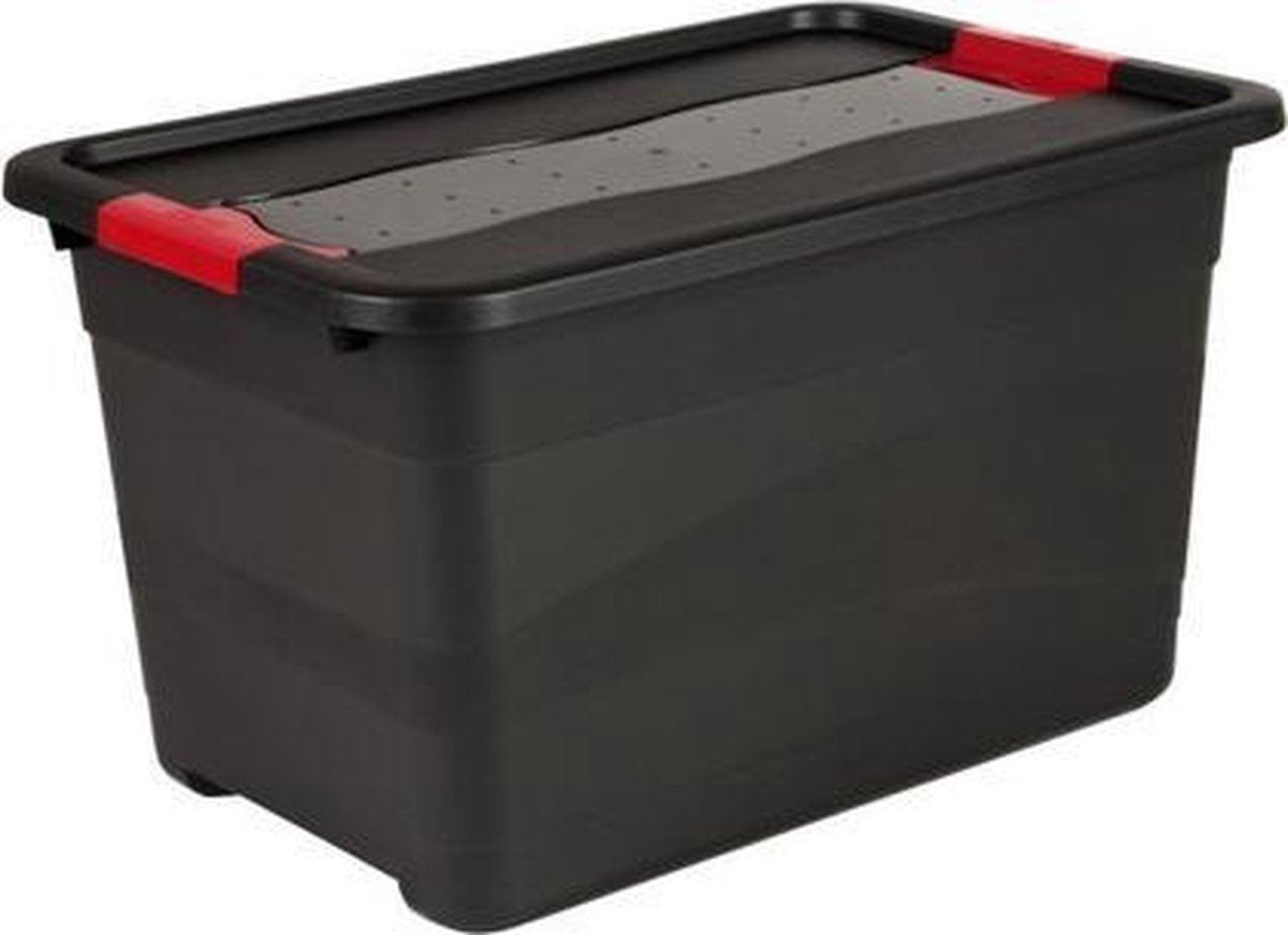 TRANSPORTBOX MET DEKSEL 59X39X34 - 52 L ZWART ECKHART KEEEPER 10847
